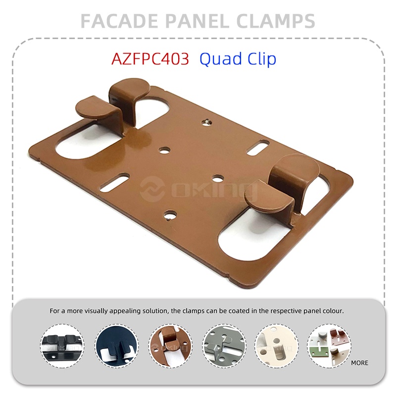 AZFPC403 Quad Clip rustfritt stål Fasadepanelklemmer System
