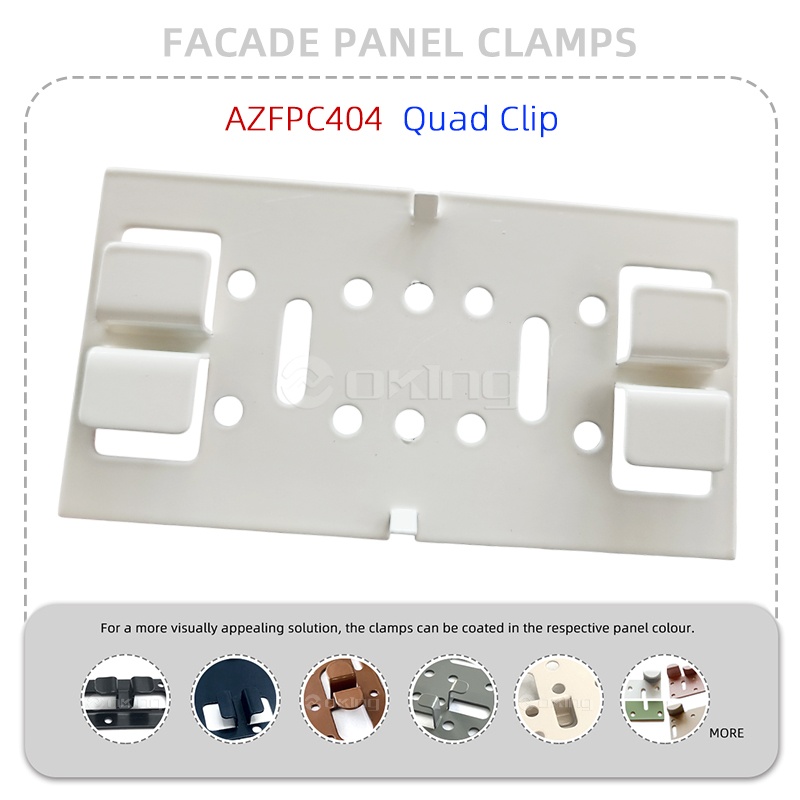 AZFPC404 Quad Clip rustfritt stål Fasadepanelklemmer System