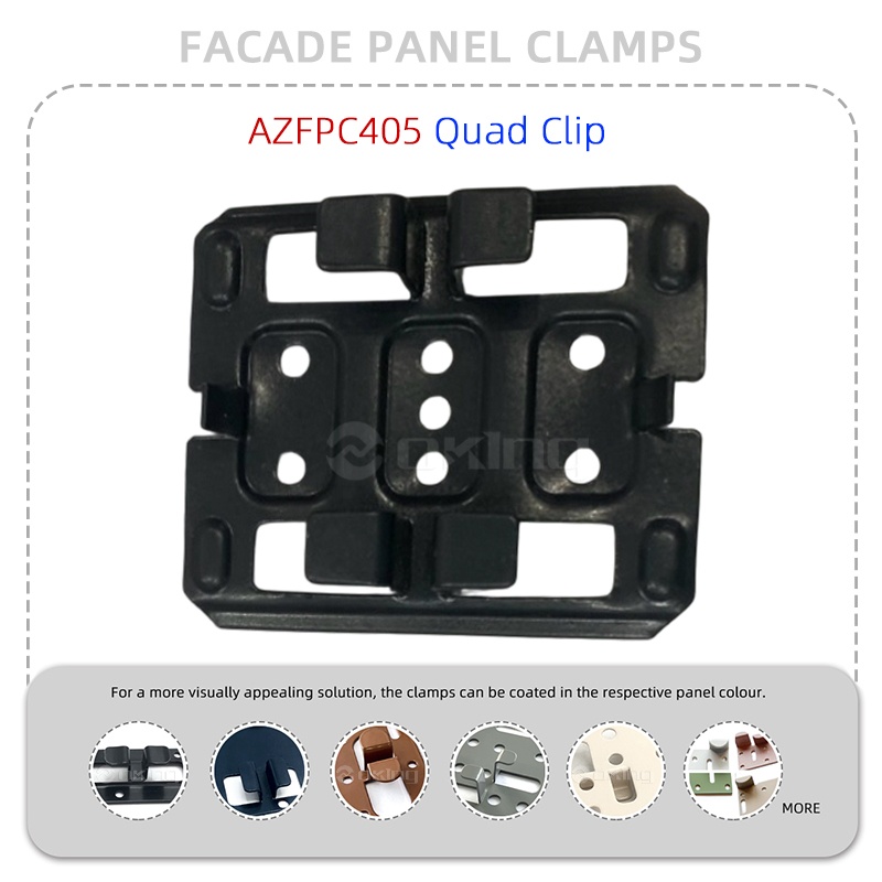 AZFPC405 Quad Clip rustfritt stål Fasadepanelklemmer System