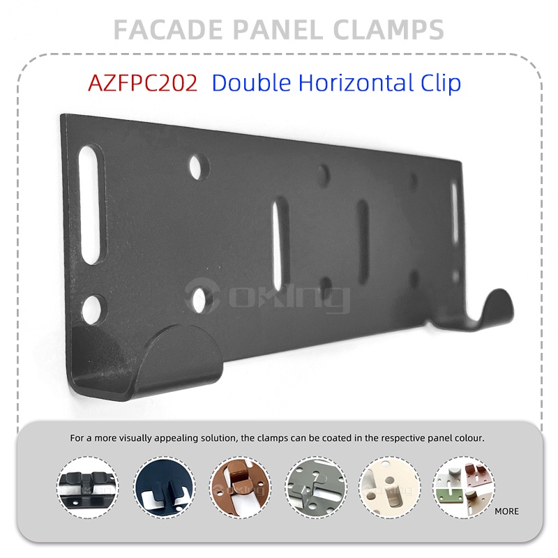 AZFPC202 Dobbel Horisontal Clip Rustfritt stål Fasadepanelklemmer System