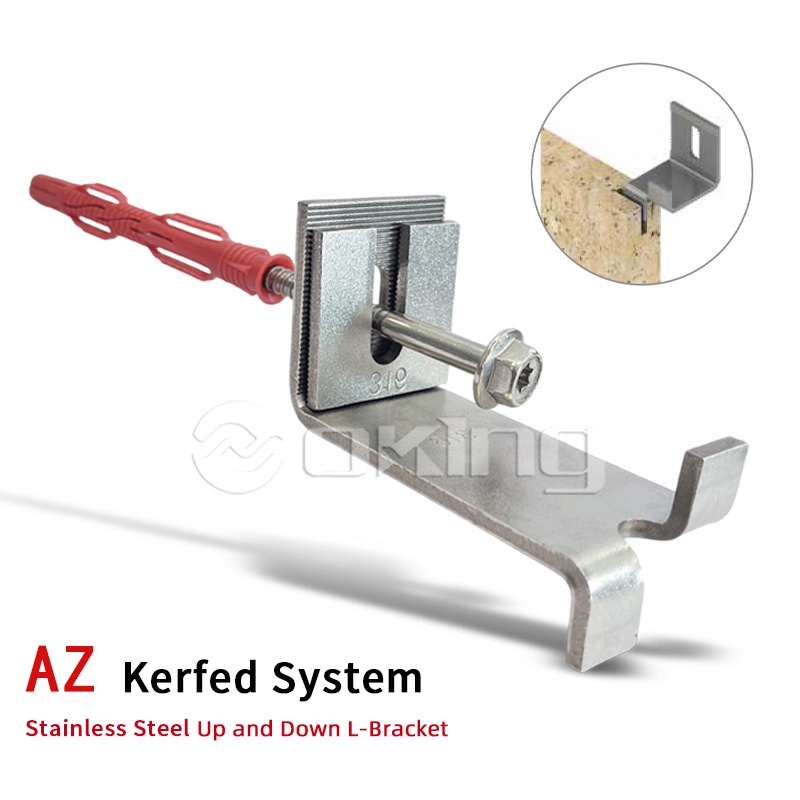 AZ Kerfed System Rustfritt stål opp og ned L-brakett